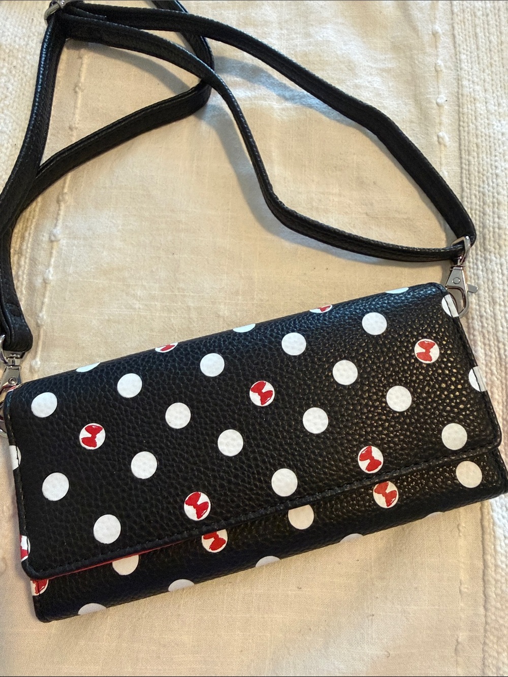 Disney Parks Black Polka Dot Crossbody Wallet - Women Bags